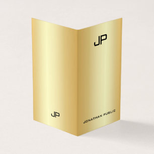Imitate Gold Beruflich Elegante Moderne Monogram Visitenkarten