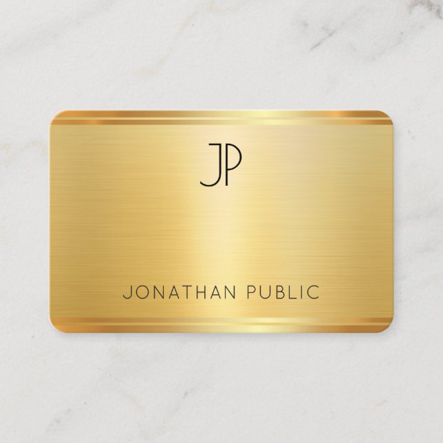 Imitate Gold Beruflich Moderne Vorlage Elegant Visitenkarte (Vorderseite)