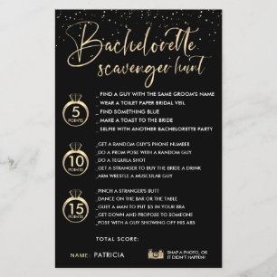 Imitate Gold Black Bachelorette Scavenger Jagdspie