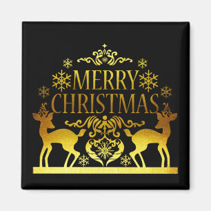 Imitate Gold Black Frohe Weihnachtsmagnet Magnet