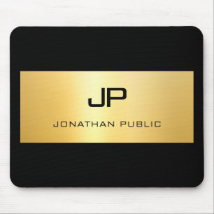 Imitate Gold Black Personalisiert Modern Elegant Mousepad