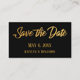 Imitate Gold & Black Wedding Detail Visitenkarte