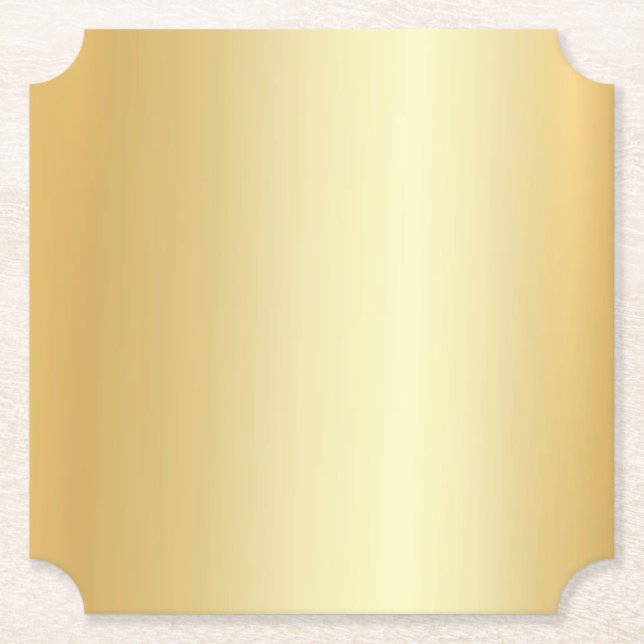 Imitate Gold Blank Elegantes Template Moderner Gla Untersetzer (Vorderseite)