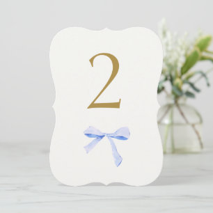 Imitate Gold   Blue Ribbon Wedding Tischnummer