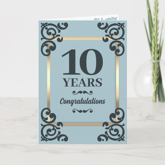 Imitate Gold blühte jedes Jahr Angestelltenjubiläu Karte (Vorderseite)