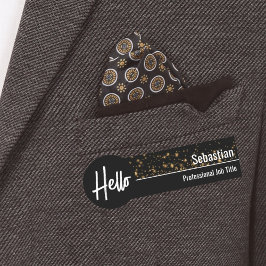 Imitate Gold Bokeh Black & Gold Beruflich Namensschild