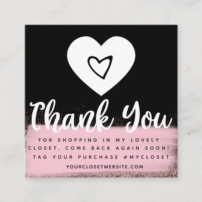 Imitate Gold Boutique Herzerkrankungen Kleidung Quadratische Visitenkarte (Vorderseite)