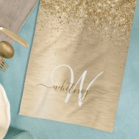 Imitate Gold Brushmetall Glitzer Print Monogram