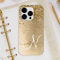 Imitate Gold Brushmetall Glitzer Print Monogram Na
