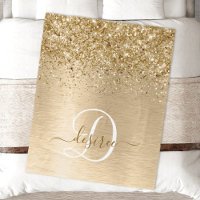 Imitate Gold Brushmetall Glitzer Print Monogram Na