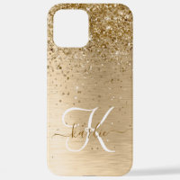 Imitate Gold Brushmetall Glitzer Print Monogram Na