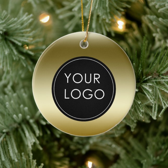 Imitate Gold Business Company Logo Keramik Ornament (Baum)