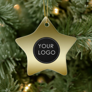 Imitate Gold Business Company Logo Star Keramik Ornament
