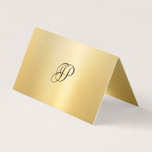 Imitate Gold Calligraphische Skripte Mit Monogramm Visitenkarten