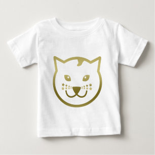 Imitate Gold Cat Face - Benutzerdefinierte Hinterg Baby T-shirt