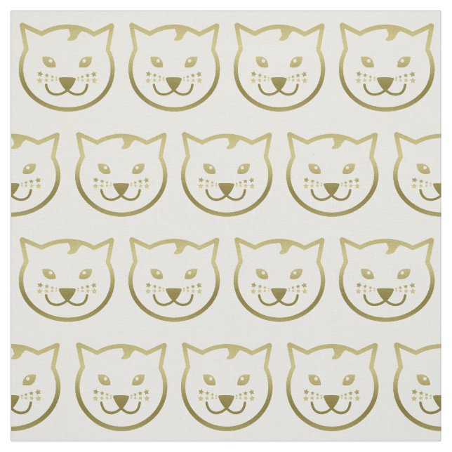 Imitate Gold Cat Face - Benutzerdefinierte Hinterg Stoff (Muster)