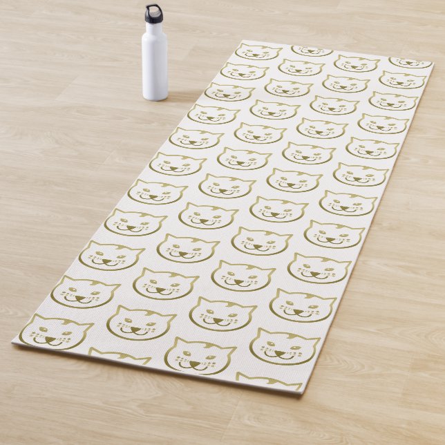 Imitate Gold Cat Face - Benutzerdefinierte Hinterg Yogamatte (Beispiel)