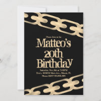 Imitate Gold Chain Block Party Hip Hop Einladung