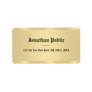 Imitate Gold Classic Old Style Schriftart Elegante Adressaufkleber