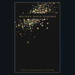 Imitate Gold Confetti auf dem Schwarzen Flyer<br><div class="desc">Koordiniert bis 1201Uhr mit der Imitat Gold Confetti Business Card Vorlage. Ein amüsanter Anstrich von Imitaten metallische Konfetti-Punkte schmückt dieses moderne Flyer-Design. Ideal für Veranstaltungsplaner,  Designer,  Stylist,  Salons und vieles mehr. © 1201AM CREATIVE</div>