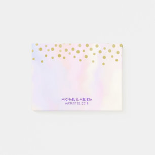 Imitate Gold Confetti auf Lila Wasserfarben EDDING Post-it Klebezettel