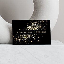 Imitate Gold Confetti Black Modern Business Card Visitenkarte