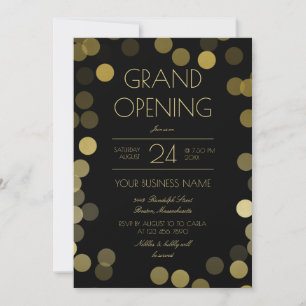 Imitate Gold Confetti Business Grand Opening Einladung
