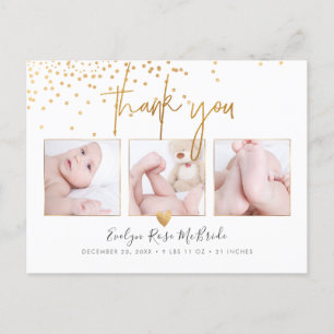 Imitate Gold Confetti Chic Signature Script Vielen Postkarte