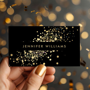 Imitate Gold Confetti Dots Event Planner, Stylist Visitenkarte