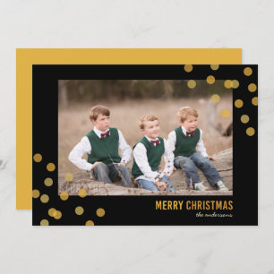 Imitate Gold Confetti Foto Frohe Weihnachtskarte Einladung