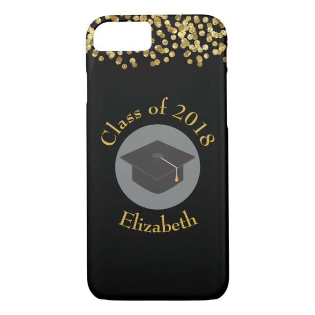 Imitate Gold Confetti & Graduation Cap Class 20xx Case-Mate iPhone Hülle (Rückseite)