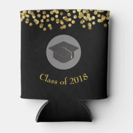 Imitate Gold Confetti & Graduation Cap Class 20xx Dosenkühler