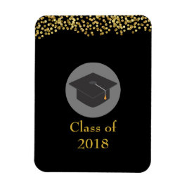 Imitate Gold Confetti & Graduation Cap Class 20xx Magnet
