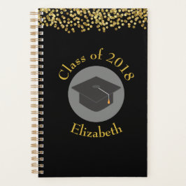 Imitate Gold Confetti & Graduation Cap Class 20xx Planer