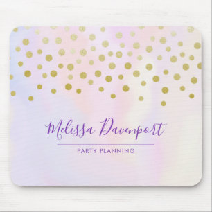 Imitate Gold Confetti Lila Wasserfarbe Mousepad
