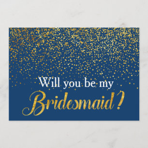 Imitate Gold Confetti Marine Werden Sie meine Brid Einladung