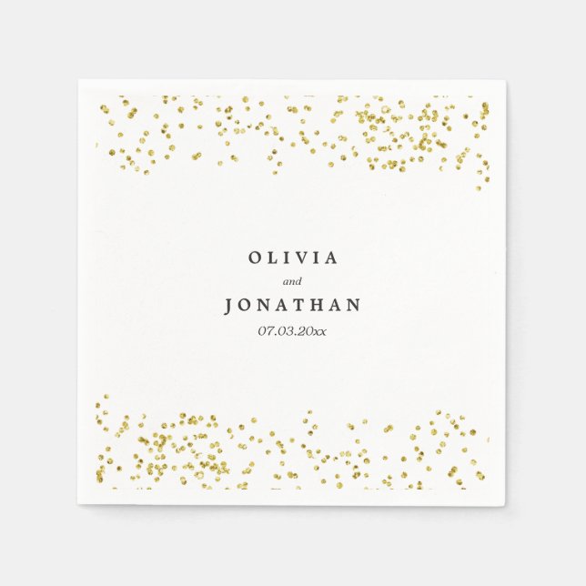 Imitate Gold Confetti | Moderne Hochzeit Napkins Serviette (Vorderseite)