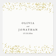 Imitate Gold Confetti | Moderne Hochzeitsticker