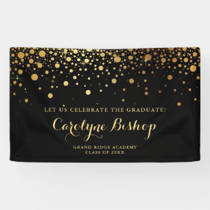 Imitate Gold Confetti Personalisierter Abschluss   Banner