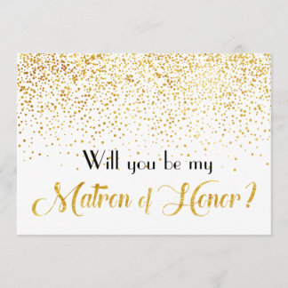 Imitate Gold Confetti Werden Sie meine Ehrenmatron Einladung
