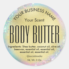Imitate Gold Cotton Candy Candy Cour Body Butter E Runder Aufkleber