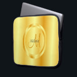 Imitate Gold Elegante Moderne Monogram Trendy Temp Laptopschutzhülle<br><div class="desc">Imitate Gold Elegante moderne Monogram modische Template Electronics Bag / Laptop Sleeve.</div>