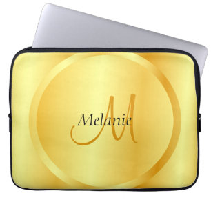 Imitate Gold Elegante Moderne Monogram Vorlage Laptopschutzhülle