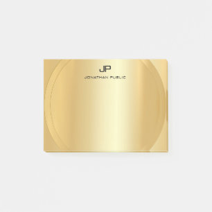 Imitate Gold Elegante Moderne Monogram Vorlage Post-it Klebezettel