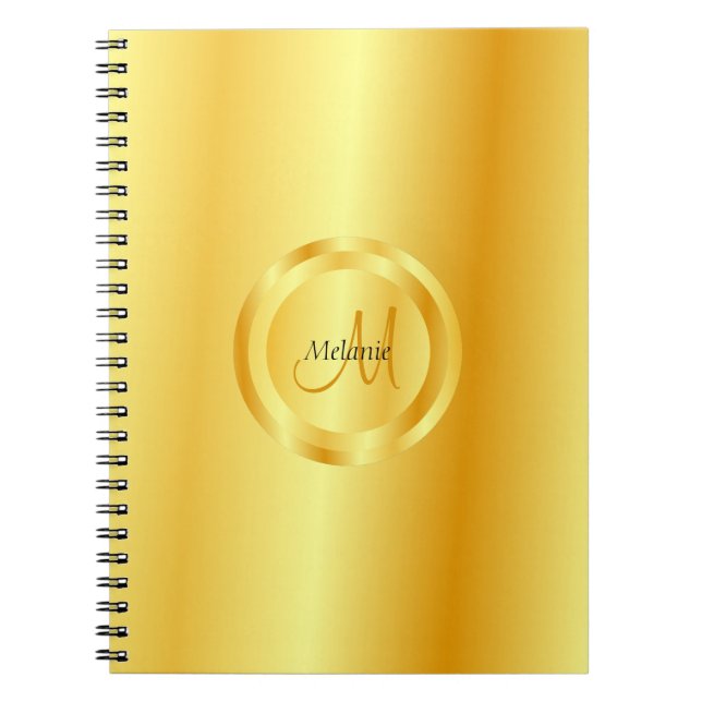Imitate Gold Elegante Moderne Template Trendy Mono Notizblock (Vorderseite)