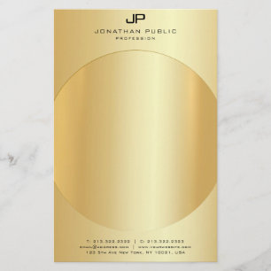 Imitate Gold Elegante Monogram Moderne Vorlage Briefpapier
