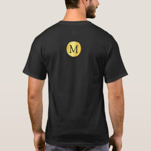 Imitate Gold Elegante Schwarze Monogram Vorlage Be T-Shirt