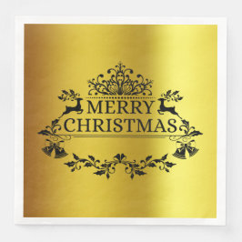 Imitate Gold Festive Frohe Weihnachtszeitung Napki Serviette