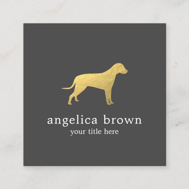 Imitate Gold Fog Dog Image Square Business Card Quadratische Visitenkarte (Vorderseite)