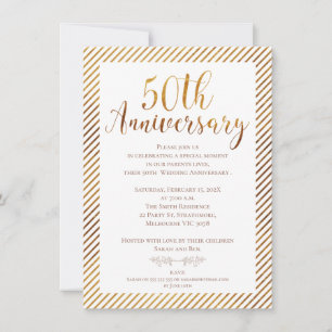 Imitate Gold Foil 50. Hochzeitstag Einladung